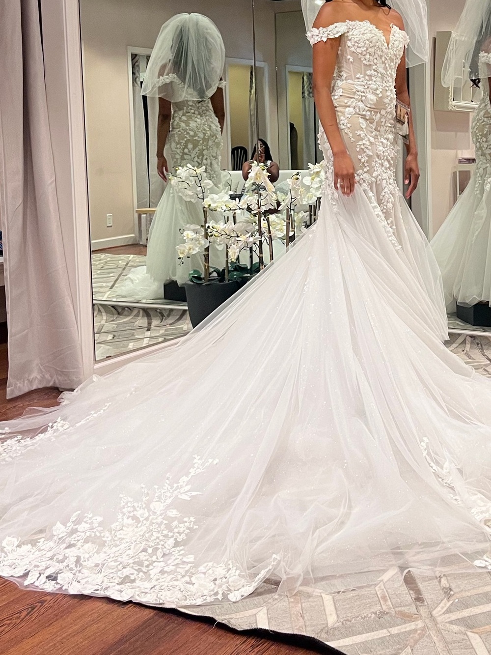 Ivory Light Nude Wedding Dress with Skin Tone Lining